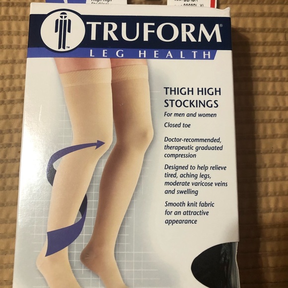 Truform thigh high compression stockings beige & black - Picture 2 of 7